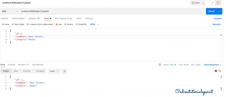 Spring Boot PostgreSQL DB CRUD Example - onlinetutorialspoint